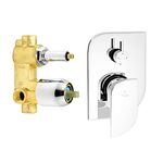 Pixaflo Brass Extant High Flow Single Lever 4 Way / 2 Inlet Diverter | Tic-Tac | Complete Set | Bathroom Shower System | Bathroom Mixer | Chrome Finish