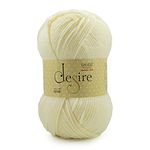 Ganga Acrowools Acrylic Desire Hand Knitting And Crochet Yarn. Pack Of 1 Ball - 100Gms. Shade No - Dsr004, Cream