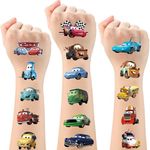 160PCS Lightning Cars Temporary Tattoos for Kids, 8 Sheets Race Car Birthday Party Supplies Truck Party Decorations Cars Tatoos Stickers Party Favors Gift for Boys Girls Birthday