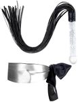 VFOX Black Whip Black Blindfold Mask and Whip Set Cosplay Set