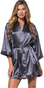 Turquaz Women's Bride Bridesmaids Robe - Satin Kimono Robes for Wedding & Bridal Party Silk Like Lightweight Robes for Women