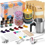 Popolic Candle Making Kit, DIY Scented Candle Supplies Candle Craft Gift Set by Aromatic Oil Non-Toxic Soybean Wax Tins Stickers Wicks Pot Dyes, Suitable for Candle Making Beginners to Advanced