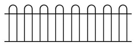 Court Hoop Top Fencing Panels 1830mm Gap x 490mm High galvanised Wrought Iron Steel Metal Fence CRZP03