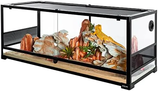 REPTI ZOO Reptile Tempered Glass Extra-Long Terrarium Habitats 48" x 18" x 18" Reptile Amphibians Large Enclosure for Snake/Bearded Dragon/Lizard ect.