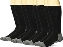 Wrangler Men's Riggs Workwear Over The Calf Work Boot Socks 4 Pair Pack, Black, Large