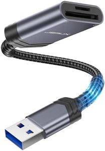 SD Card Reader, JSAUX USB 3.0 SD to SD/Micro Card Adapter 5Gbps 2TB Capacity TF SD Micro SD SDXC SDHC MMC RS-MMC Micro SDXC Micro SDHC UHS-I for Windows Linux Chrome Read 2 Cards Simultaneously-Grey