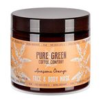 Hydrating and Nourishing Mask For Your Face and Body by Pure Green Coffee Company. Orange Brightening,Enriched in Green Coffee for Intense Moisturised Skin, Vegan Friendly. 200ml jar