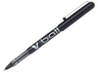 Pilot V5 Black V Ball Fine Rollerball Pen Pens Metal Tip 0.5mm Nib 0.3mm Line Liquid Ink BL-VB5 (12 Pens)