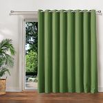 LIYAXUN 50 "W x 108" L Solid Curtain Panel Thickened Insulation 95% Blackout Curtain (Bedroom), Grommet top Blackout Curtain, Green (2 Panels)
