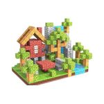 Set of 63 Pcs Big Size (2.5cm) Magnetic Building Blocks – Forest Theme STEM Toy with Brick, Wood, Stone & Water Textures – Creative Construction Cubes for Boys & Girls, Ages 3+ (Base not Included)
