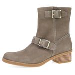 Dansko Delphine for Women - Super Stylish Mid-Shaft Boot - Waterproof Leather and Construction with Rubber Outsole and Leather Stacked Heel for Long-Lasting Style in any Weather, Stone, 5.5/6