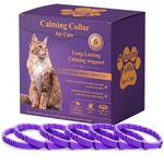 Calming Collars for Cats 6 Pack – Long-Lasting Pheromone Support for Anxiety & Stress – Secure Anti-Slip, Durable & Adjustable 15″ Design – Ideal for Multi-Cat Homes & Introducing New Pets (Pruple)