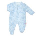 Magnetic Me Footie Pajamas Soft Modal Baby Sleepwear with Quick Magnetic Fastener | Boys and Girls Sleeper Preemie-24 Months, Blue Doeskin, 12-18 Months