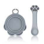 Andiker Pet Food Can Opener and Can Cover, Mini Silicone Pet Food Spoon, Vacuum Silicone Can Cover Apply to Multi-size Cat Food Can, Reusable Cat Dog Food Can Opener For Cats and Dogs (grey)