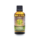 Ecodrop Tea Tree Essential Oil I 50ml I Certified Organic & 100% Pure I Natural & Therapeutic Grade for Aromatherapy, Massage, Diffusers & Bath I Australian Tea Tree Oil for Healthy Hair & Nails