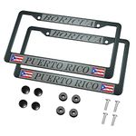 HOSNYE Boricua Puerto Rico License Plate Frame Metal 2 Pcs 2 Holes Black Licenses Plates Frames Front Licenses Plate Covers Car Tag Frame for Women Men US Vehicles