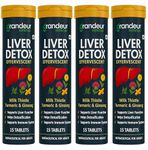 Grandeur Nutrition Liver Detox Supplement | Effervescent Tablets with Milk Thistle, Ginseng & Turmeric — Lemon Flavor — Supports Liver Health & Detox, Boosts Immunity — 60 Sugar-Free Tablets