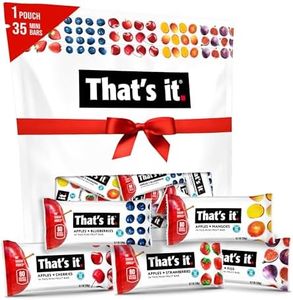 That's it. Mini Fruit Bars (Variety 35 Pack) No Sugar Added, Plant-Based, Vegan & Gluten Free, Breakfast Bar, Paleo, for Children & Adults, Non GMO, Fiber (7 Blueberry, 7 Cherry, 7 Fig, 7 Mango, 7 Strawberry)