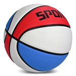 Kids Youth Size 5 (27.5") Basketball Premium Rubber Outdoor Basketball Youth Basketball Indoor Outdoor for Boys Teen Game Sports Basketball Ball Gift KUYOTQ (Deflated,Red White Blue)