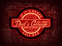 Dad's Garage Neon Sign, Personalized Garage Led Sign, Garage Light Sign, Dad Garage Decor, Neon Sign Dad, Custom Neon Sign for Father, Neon Sign for Man