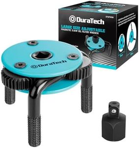 DURATECH Adjustable Oil Filter Wrench, Magnetic 3-Jaw Oil Filter Removal Tool, Large Sizes from 2.99" to 5.51"(76mm to 140mm), Ideal for Cars, Trucks, Tractor