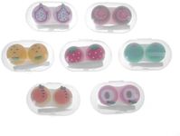 IUAQDP 7 Pieces Contact Lens Case, Leakproof Cute Colorful Fruit Soak Storage Contact Container with Tweezer Stick Remover Tool, Mini Portable Plastic Clear Eye Contact Organizer Box for Travel & Home