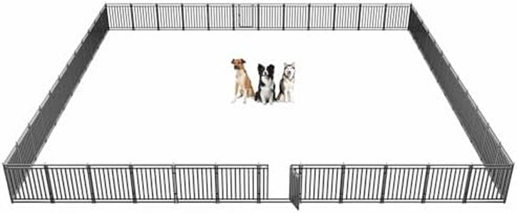 Petorldog Dog Playpen Metal Dog Fence Outdoor for Yard 32" Height 48 Panels Portable Dog Pen Pet Kennel for RV Camping(Black-Silver)