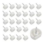 50 Pcs Shelf Pegs Plastic Shelf Support Pegs with Iron Nails White Shelf Support Pins for Glass Shelve Cabinet Wardrobe Fixing Brackets