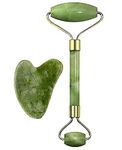 Facial Massager Jade Roller & Gua Sha Tool 100% Natural Himalayan Stone for Face Neck Healing Skin Wrinkles & Face Eye Neck Foot Manual Massage For Women