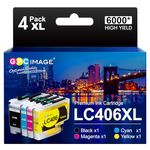 GPC Image LC406XL High Yield Ink Cartridge for Brother Printer for Brother LC406 Ink Cartridges LC406XL LC 406 XL use with Brother MFC-J4535DW MFC-J4335DW MFC-J5855DW MFC-J6555DW Printer (4 Pack)