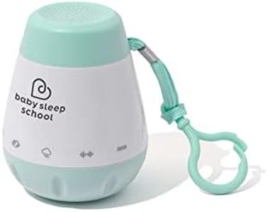 Baby Sleep School Portable Sound Machine, White Noise Sleep Solution with 6 Soothing Sounds, Sleep Timer, Cry-Wake-up Sensor, Ideal for Nursery, Home, Office, Travel w/USB Rechargeable - MINT