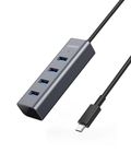 Anker 4-Port USB C Hub, Aluminum USB C Adapter with 4 USB 3.0 Ports, for MacBook Pro 2016/2017/2018, ChromeBook, XPS and More