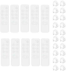 NineLeaf Remote Control Outlet Plug with Countdown Timer, Remote Switch Outlet, Remote Control Outlets, Remote Outlet,15A/1500W, Up to 500 ft Range, for Light, Fan, TV, Router,10Remotes 20Plugs