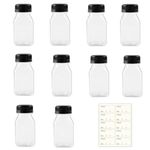 XUHENGXINX Juice Bottles 10 PCS Mini Shot Bottles Smoothie Bottle Juicing Bottles Reusable Clear Beverage Bottles for Smoothies, Juices, Drinks (Send Stickers)