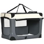 PawHut 91cm Foldable Pet Carrier Bag Soft Travel Dog Crate, Portable Cat Carrier w/ Cushion, for Cats and Large Dogs - Grey