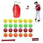 PowerNet 31"/28oz Sweet Spot Training Bat + 2" Progressive Micro Ball 24 Pack Complete Set Bundle for Baseball Softball | 4 Weights - 3.5, 5.5, 7.5, 9.5oz | Enhance Hand-Eye Coordination | Undersized