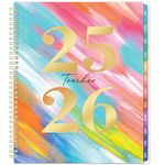 Teacher Planner 2024-2025 - 2024-2025 Weekly & Monthly Lesson Plan Book, July 2024 - June 2025, 8" x 10", Academic Planner 2024-2025 with Twin-Wire Binding for Teachers - Watercolor
