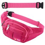 Bumbags and Fanny Packs for Running Hiking Waist Bag Outdoor Sport Hiking Waistpack for Men Women (Rosered-Ex-Belt)