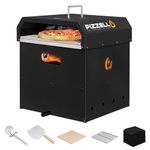 PIZZELLO Outdoor Pizza Oven Large 4-in-1 Wood Fired Outside Oven 2-Layer Detachable Pizza Maker with Pizza Stone, Pizza Peel, Cover, Cutter, BBQ Grill Grate, Pizzello Gusto 16"