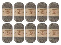 10-Pack of Yonkey Monkey Fingering Weight Yarn - 70% Rayon derived from Bamboo, 30% Cotton - Softest Quality for Crocheting and Knitting - Imported