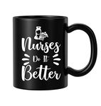 BLISSart Ceramic Coffee Mug, Black, 350 ml, 1 Piece, Printed s Do It Better Gift for Nurse