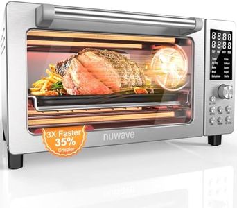 Nuwave Bravo Pro 12-in-1 Toaster Oven Air Fryer - Super Convection, Airfryer Oven Countertop, Customizable Pizza Oven, 21QT Stainless Steel, 50°-450°F, PFAS Free