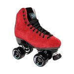 Sure-Grip Boardwalk Merlot Red/Black Unisex Outdoor Roller Skates Material of Leather, Rubber, Suede & Aluminum Trucks | Comfortable, (Merlot, Mens 5 / Womens 6)