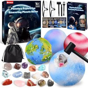 Herenear Kit de Excavación De Gemas, Kit de Descubrimiento de Rocas y Minerales - Gemas y Minerales Coleccionables, Juguetes Educativos para Niños 6 7 8 9 10 Años, Kit de Ciencia Niñas y Niños