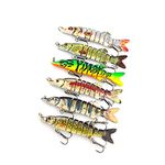 ODS Pike Lure Kit 3.5inch Fishing Bait Jointed Swimbait with Hooks Lifelike Artificial Bait for Freshwater Saltwater(6pcs/Set)