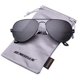 Upgraded Aviator Sunglasses for Men and Women Police Polarized Sun glasses Gradient Lens Military Pilot Style with UV 400 Protection (Black/Grey)