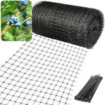 Bird Netting Garden Mesh Netting,2m x 10m Heavy Duty Garden Netting Bird Protection Net for Plants Vegetables Fruits Flowers with 20x Cable Ties (2 * 10M)