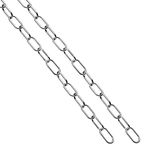 hannger Stainless Steel Chain, 3MM by 2M Small Strong Chain Link Chain, Light Duty Chainlink Utility Metal DIY Decorative Chain Camping Pet Dog Chain Hanging Chain for Bird Feeder Planters Signs