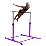 ToyKraft Professional Gymnastics Bar Kip Horizontal Bar Height Adjustable Athletic Bar for Gymnasts Training Exercise Children and Adults (Purple)