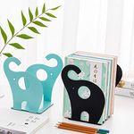 oddpod™ Elephant Metal Bookends for Office Decor/Book Shelf/Living Room/Home Décor 1352 8.5" - Black